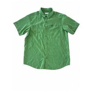 Columbia Men's Green Short Sleeve Button Up Shirt Size L Outdoor Hiking Fishing
